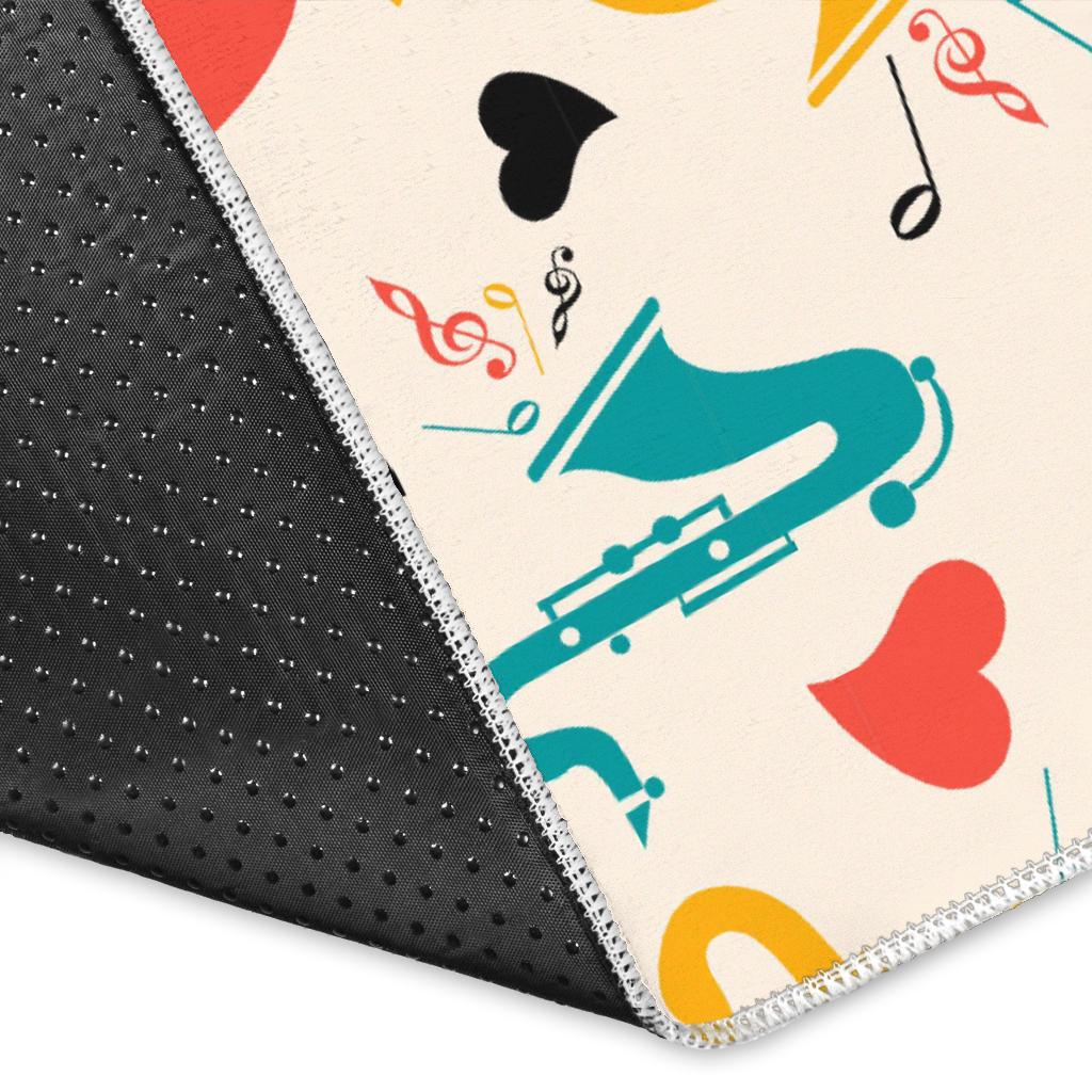 Saxophone Pattern Background Area Rug