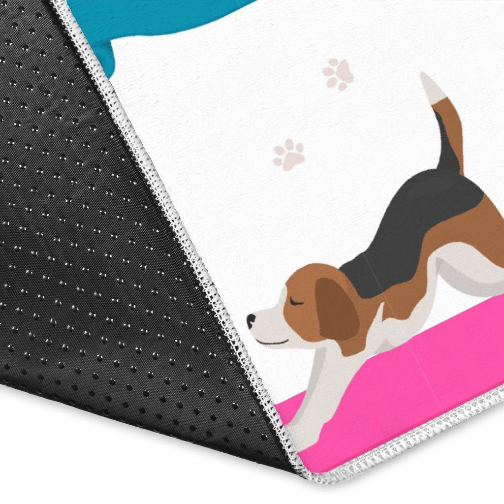 Beagle Yoga Pattern Area Rug