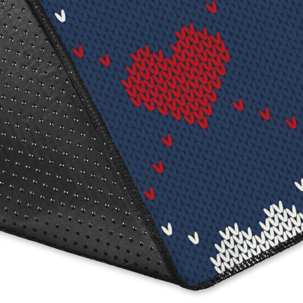 Heart Knit Pattern Print Design HE05 Area Rugs