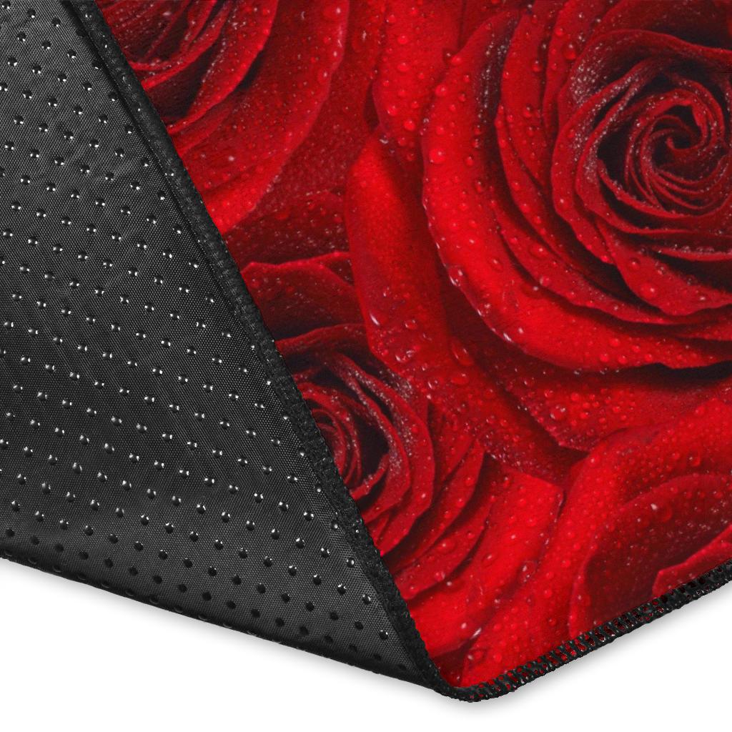 Rose Red Pattern Print Design RO04 Area Rugs