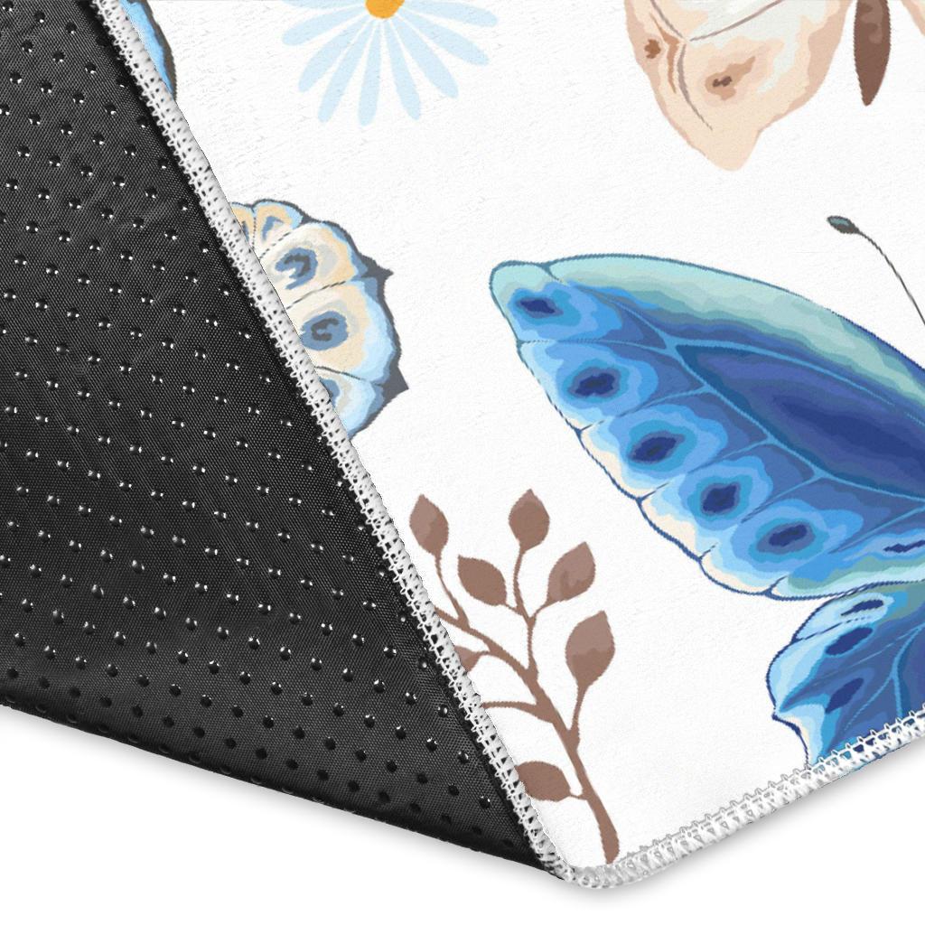 blue butterfly pattern Area Rug