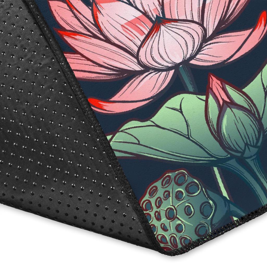 Water Lily Pattern Print Design WL03 Area Rugs