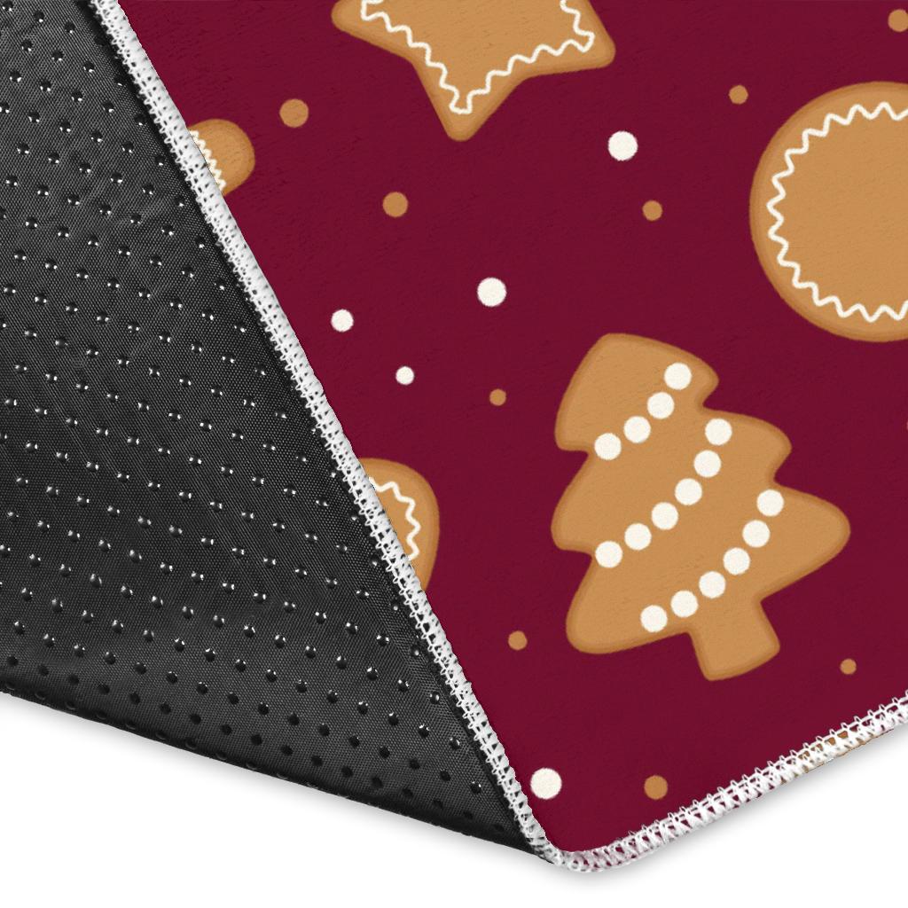 Christmas Ginger Cookie Pattern Background Area Rug