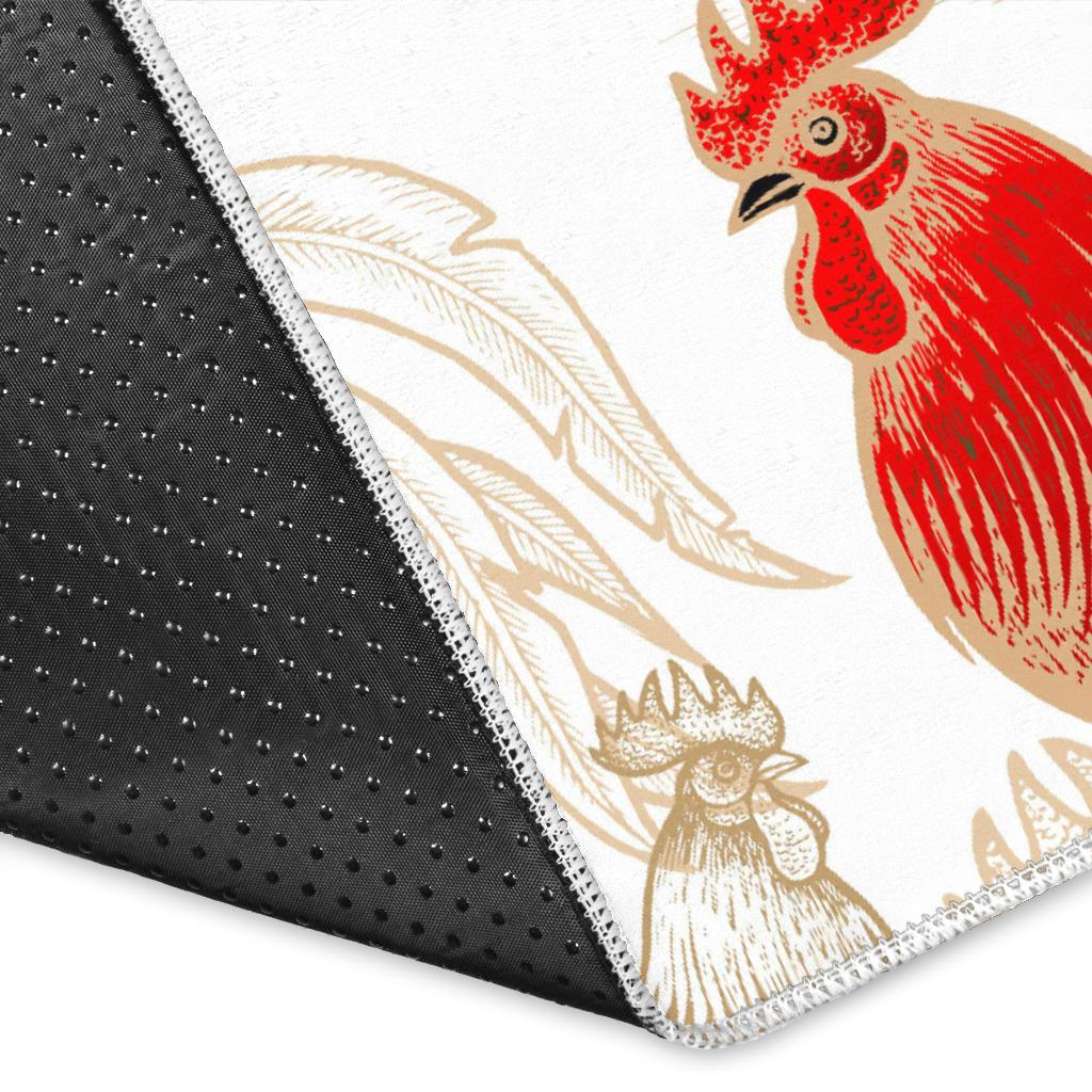 Rooster Chicken Pattern Area Rug