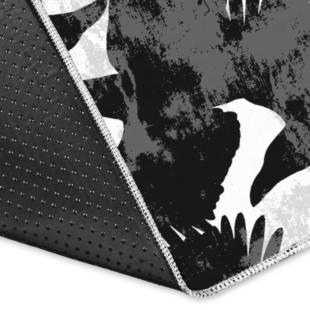 Crow illustration pattern Area Rug
