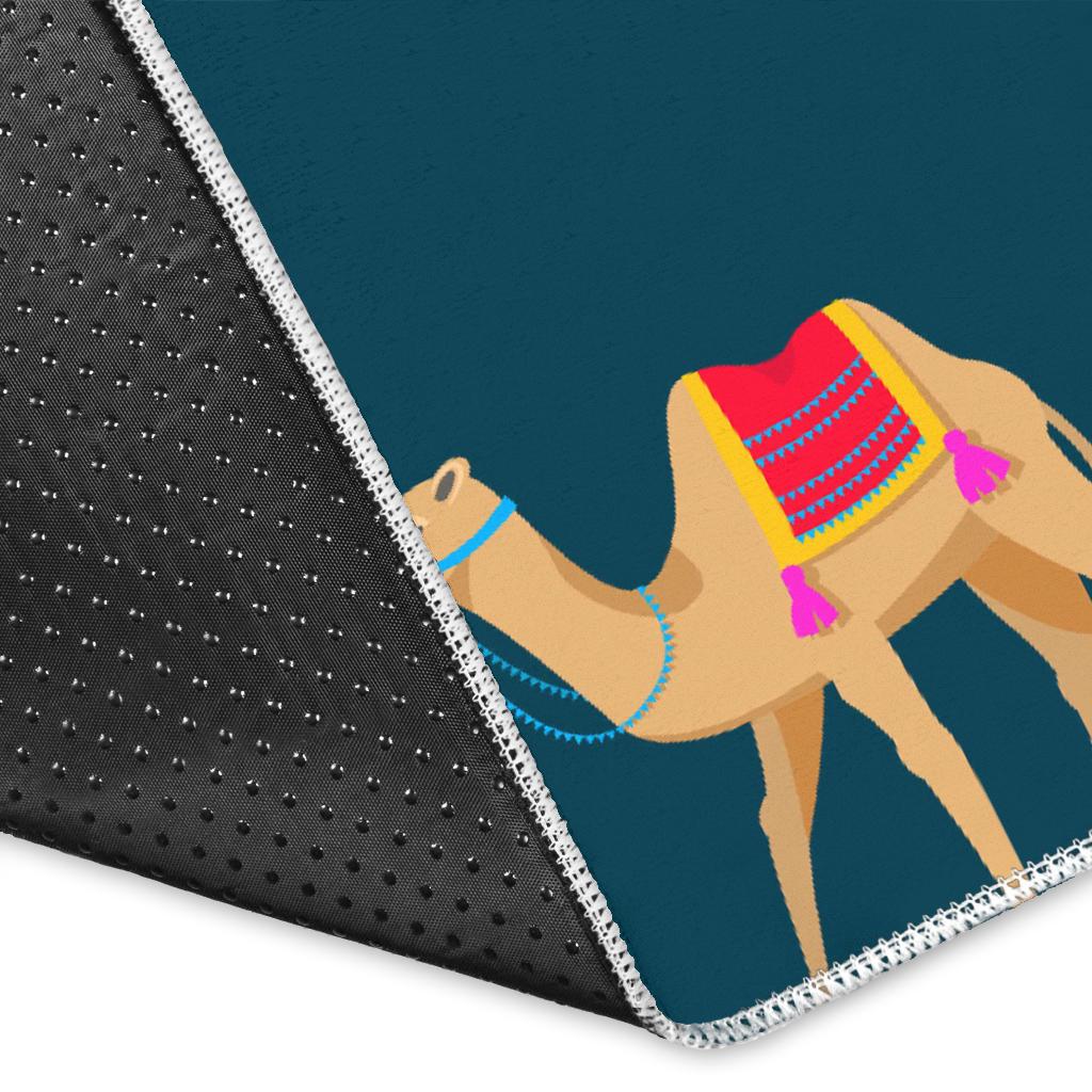 Camel pattern blue blackground Area Rug