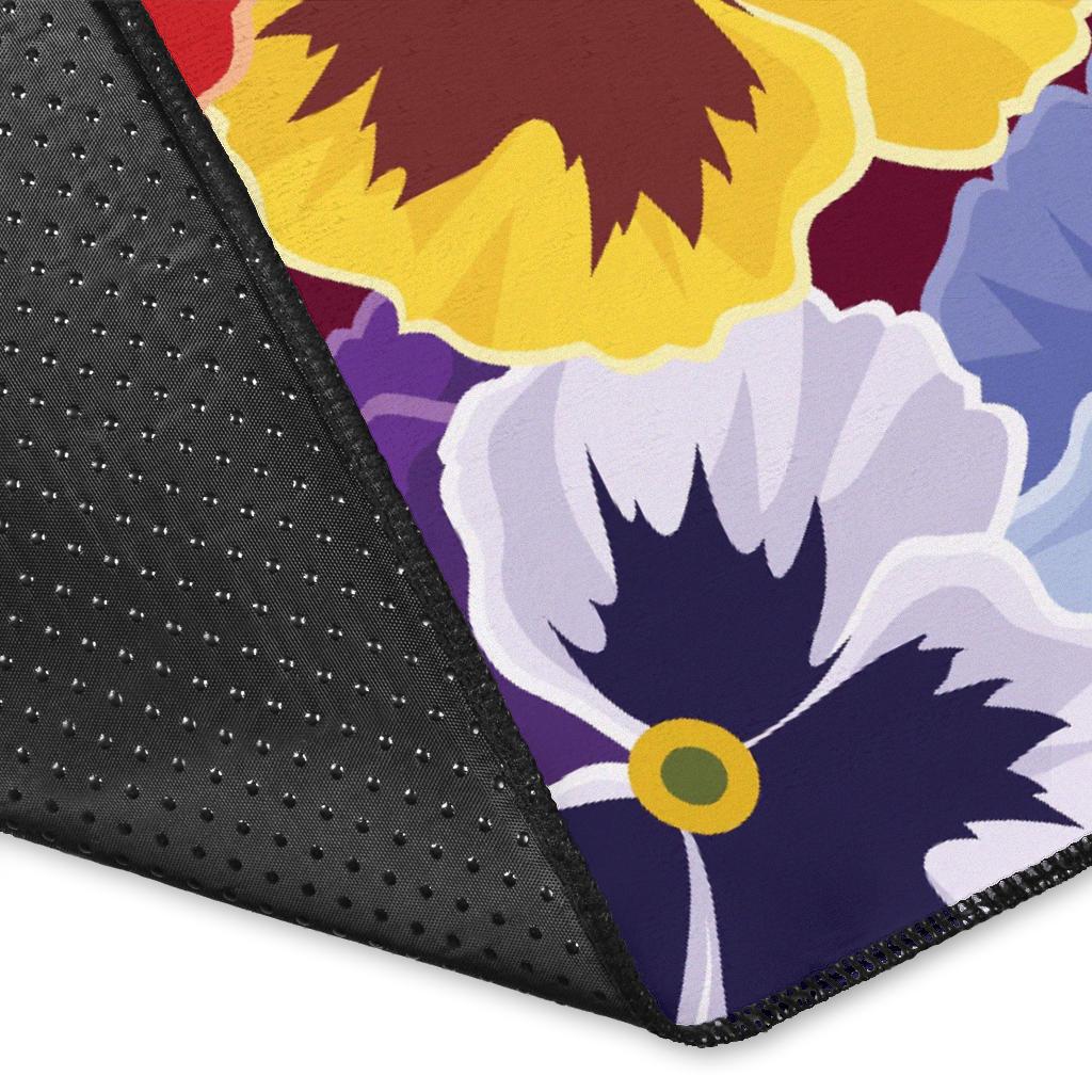 Pansy Pattern Print Design PS01 Area Rugs