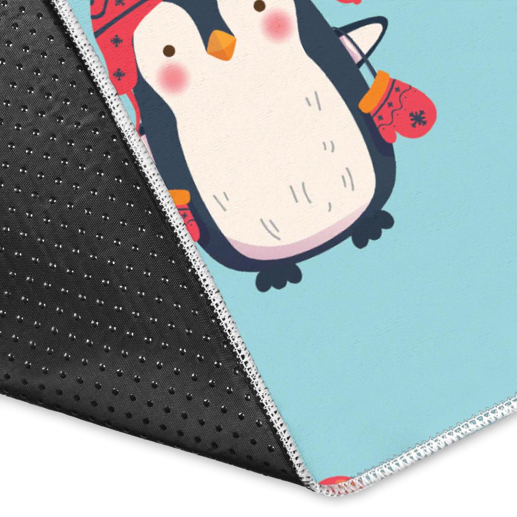 Cute penguin christmas  design pattern Area Rug