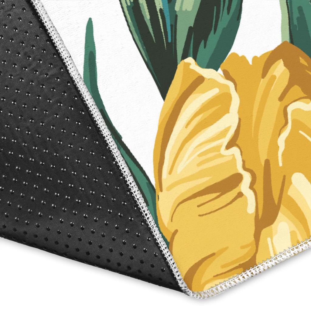 yellow tulips pattern Area Rug