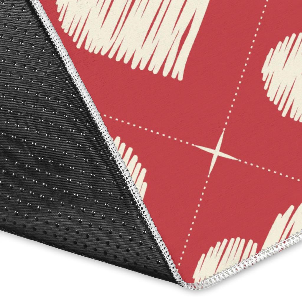 Heart Red Pattern Area Rug