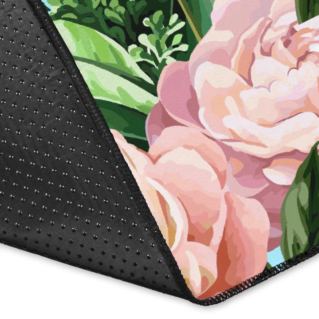 Peony Pattern Print Design PE02 Area Rugs