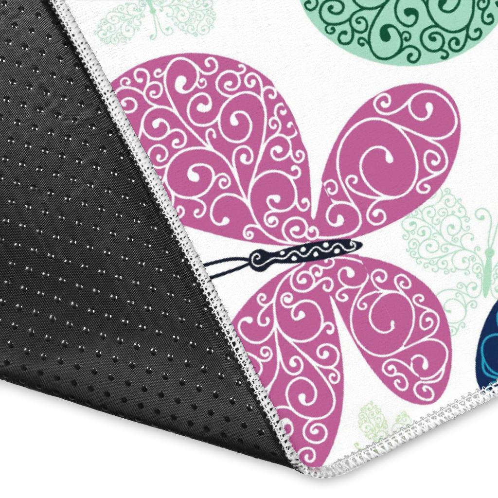 Colorful Butterfly Pattern Area Rug