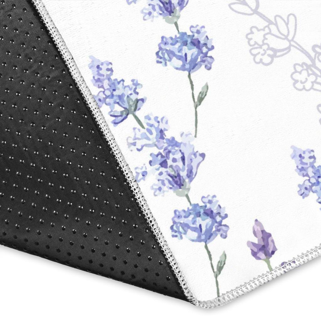 Hand painting Watercolor Lavender Area Rug
