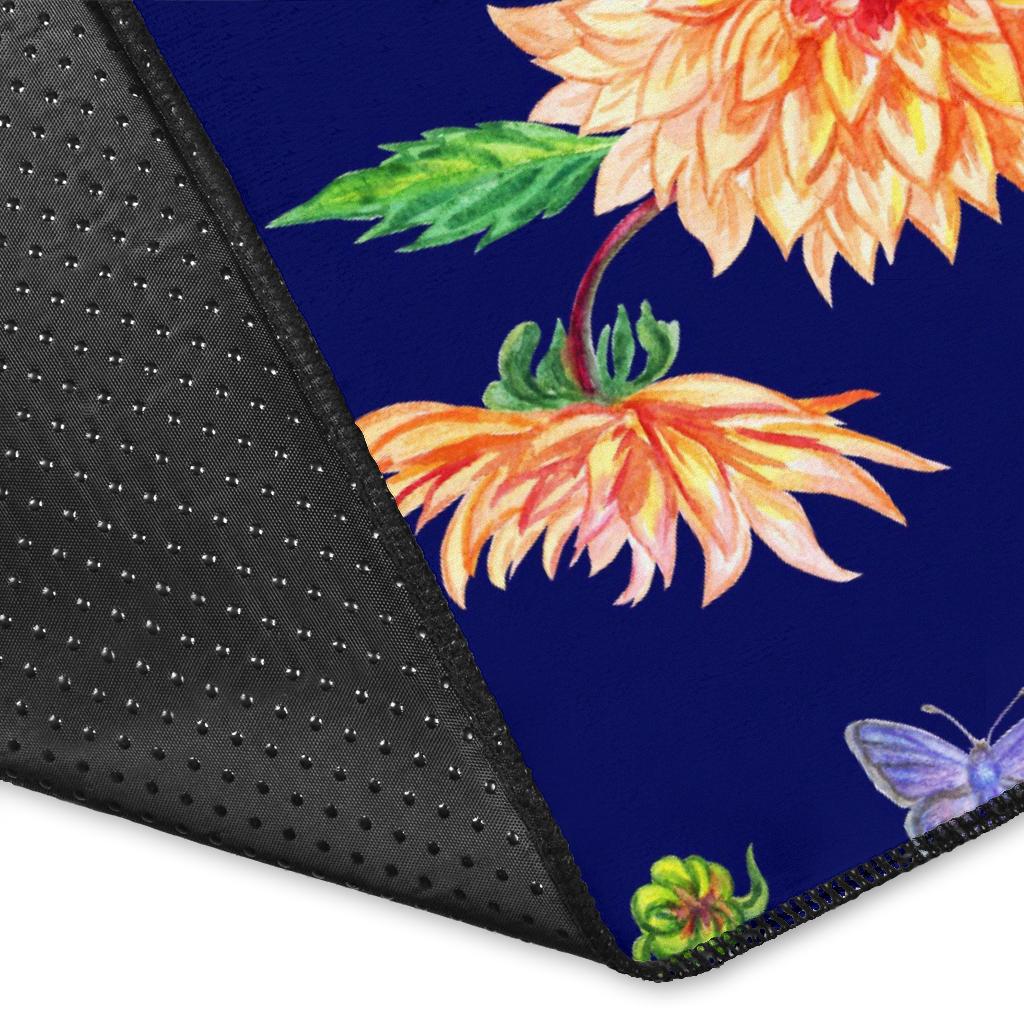 Dahlia Pattern Print Design DH010 Area Rugs