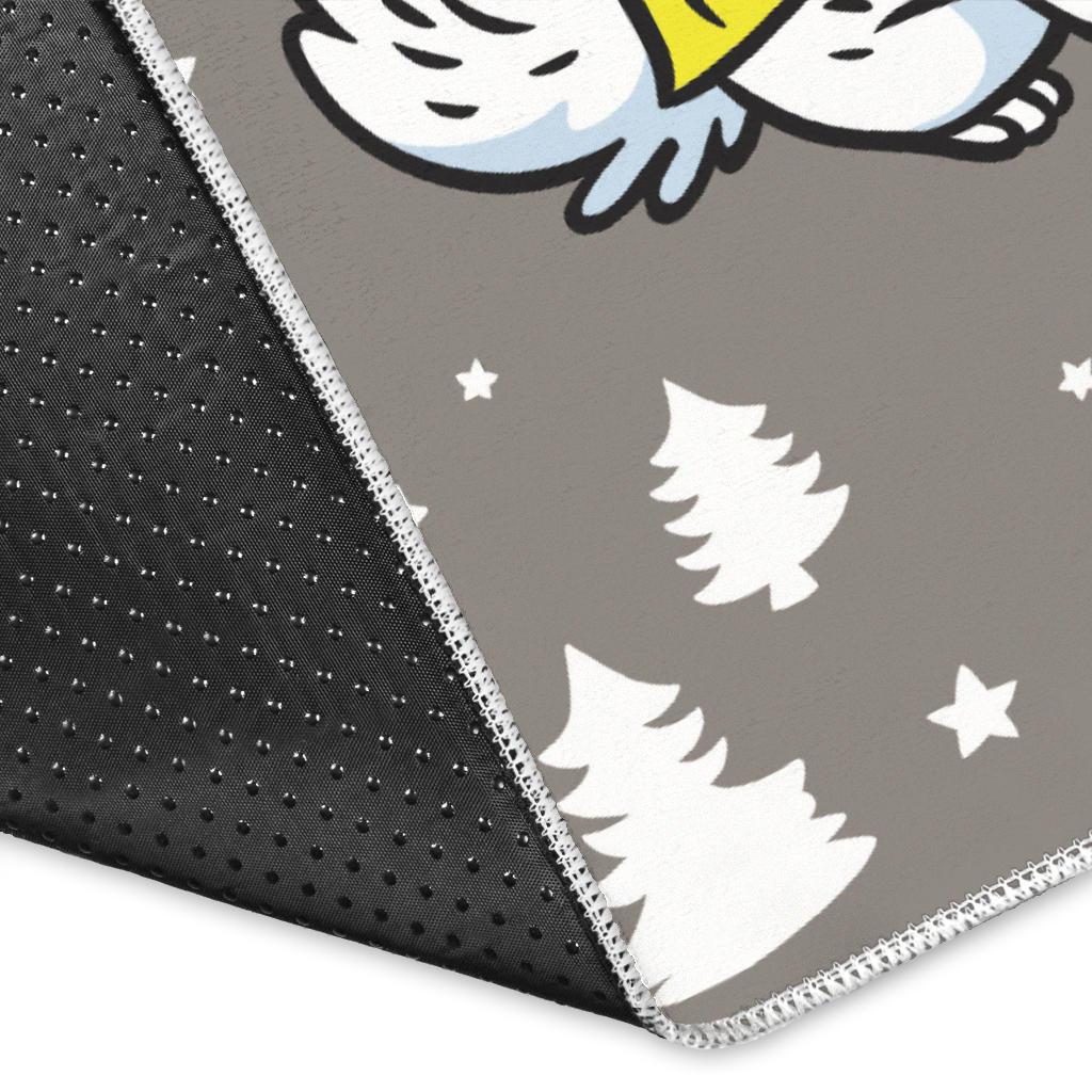 Cute Siberian Husky Raincoat Pattern Area Rug