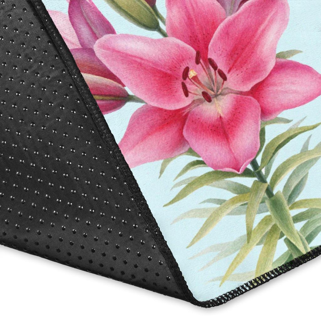 Lily Pattern Print Design LY010 Area Rugs