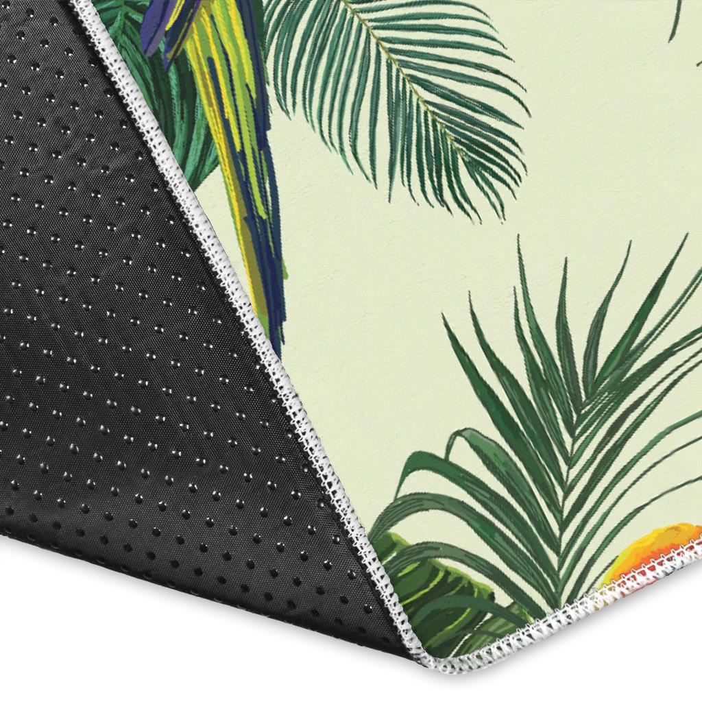 Beautiful parrot palm leaves pattern Area Rug