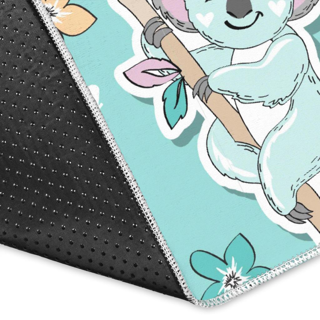 Cute koalas blue background pattern Area Rug