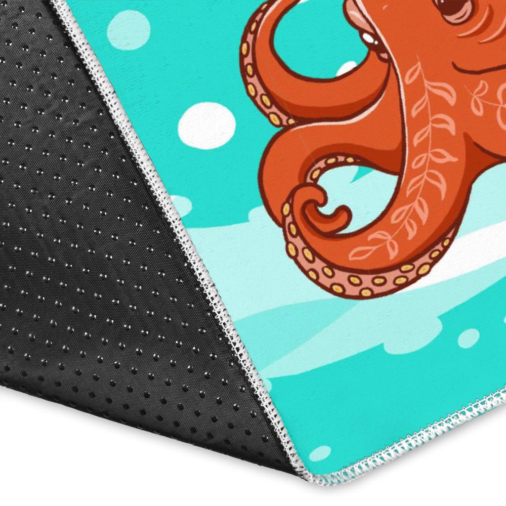 Octopuses sea wave background Area Rug