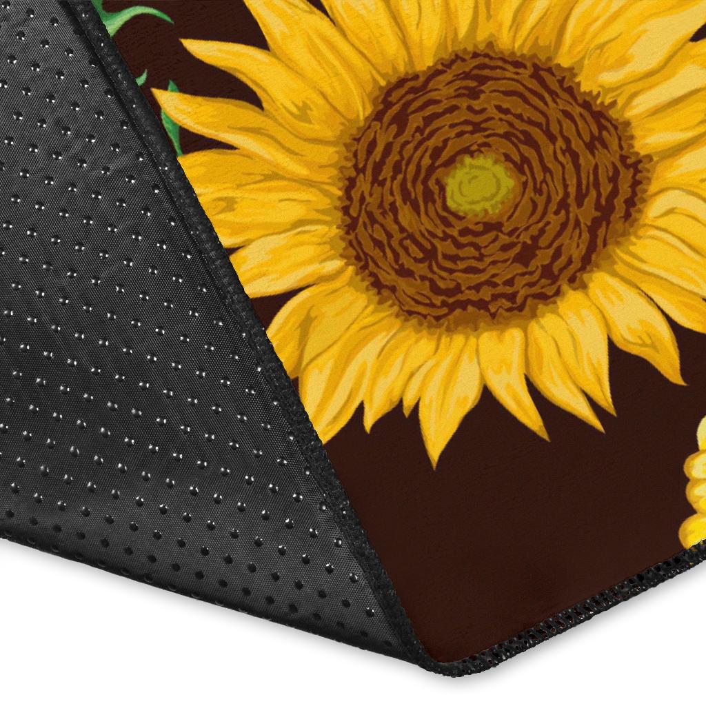 Sunflower Pattern Print Design SF01 Area Rugs