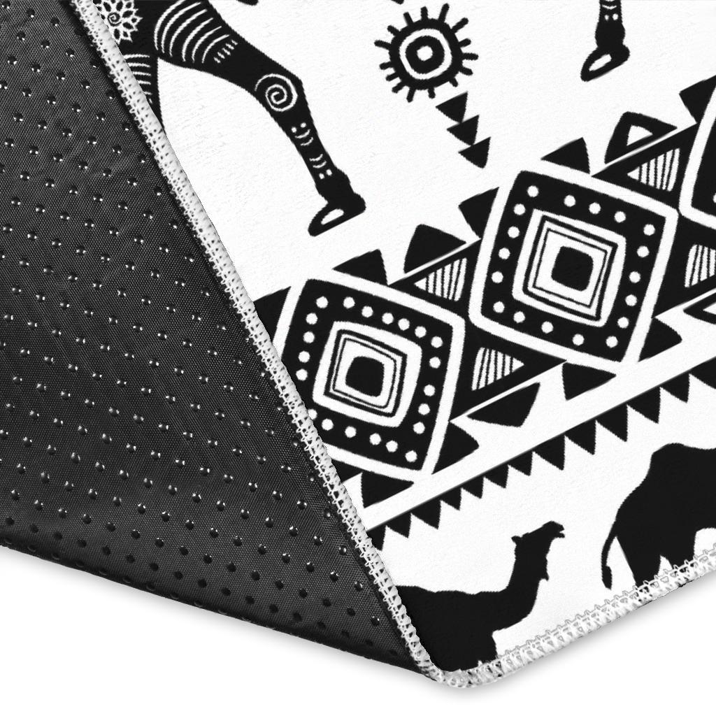 Camel polynesian tribal pattern Area Rug