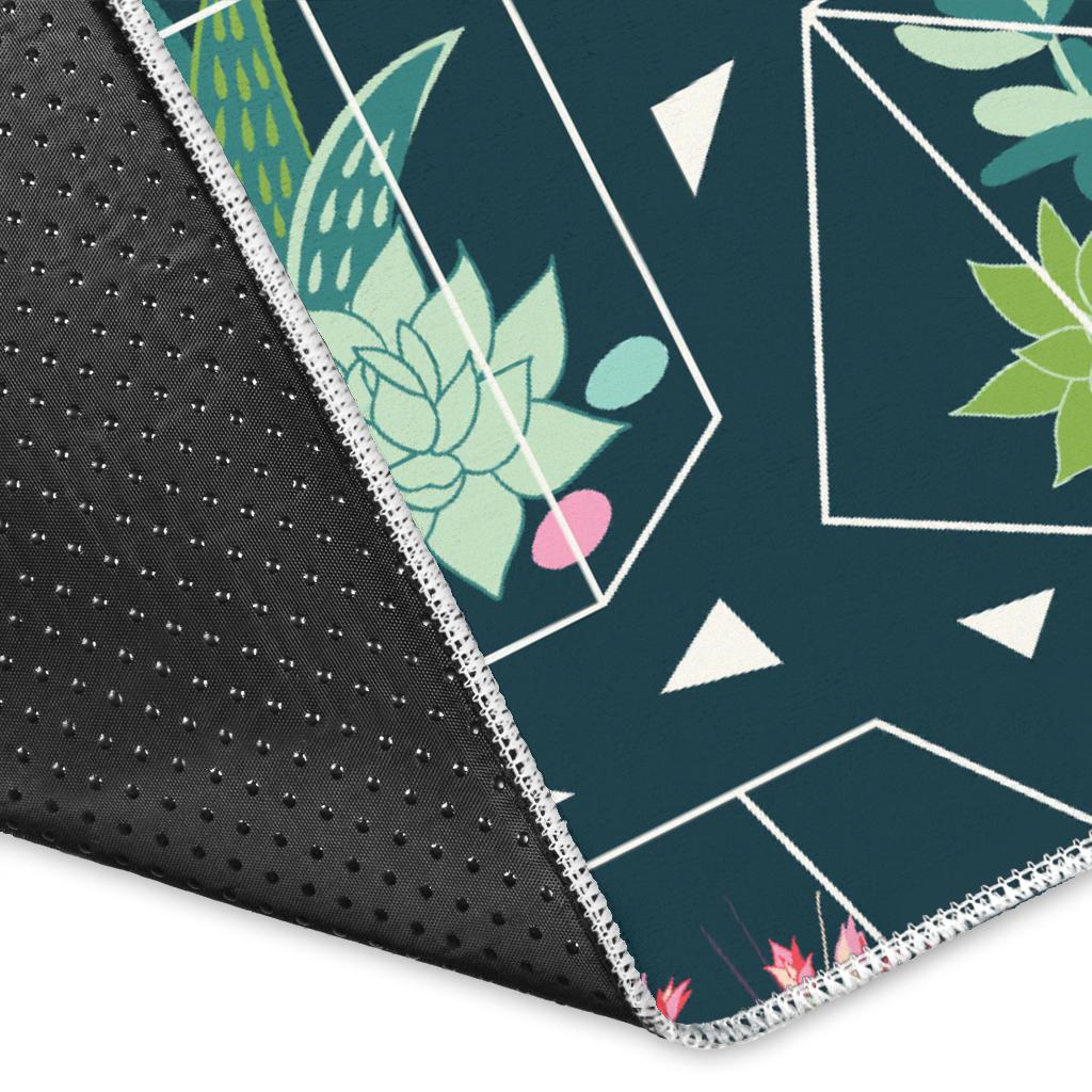 Cactus glass terrarium pattern Area Rug