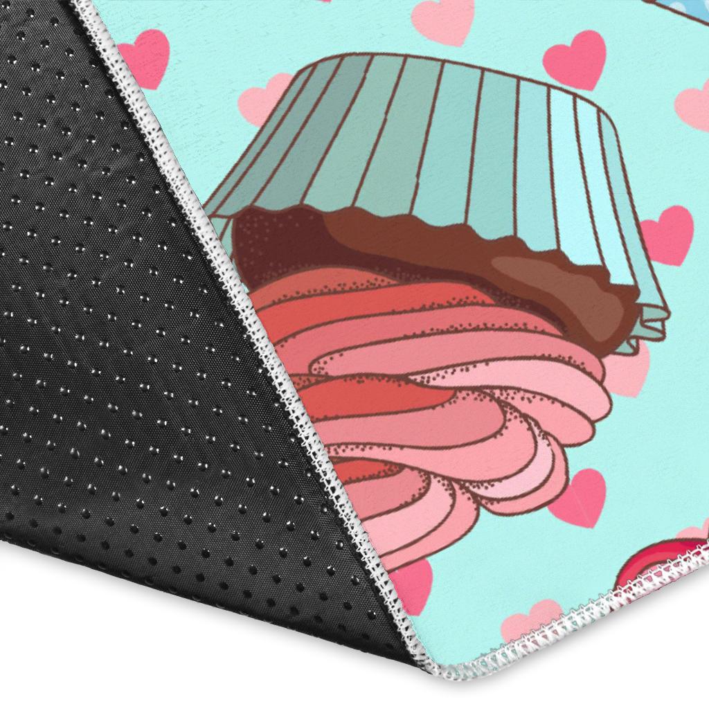 Cup Cake Heart Pattern Area Rug