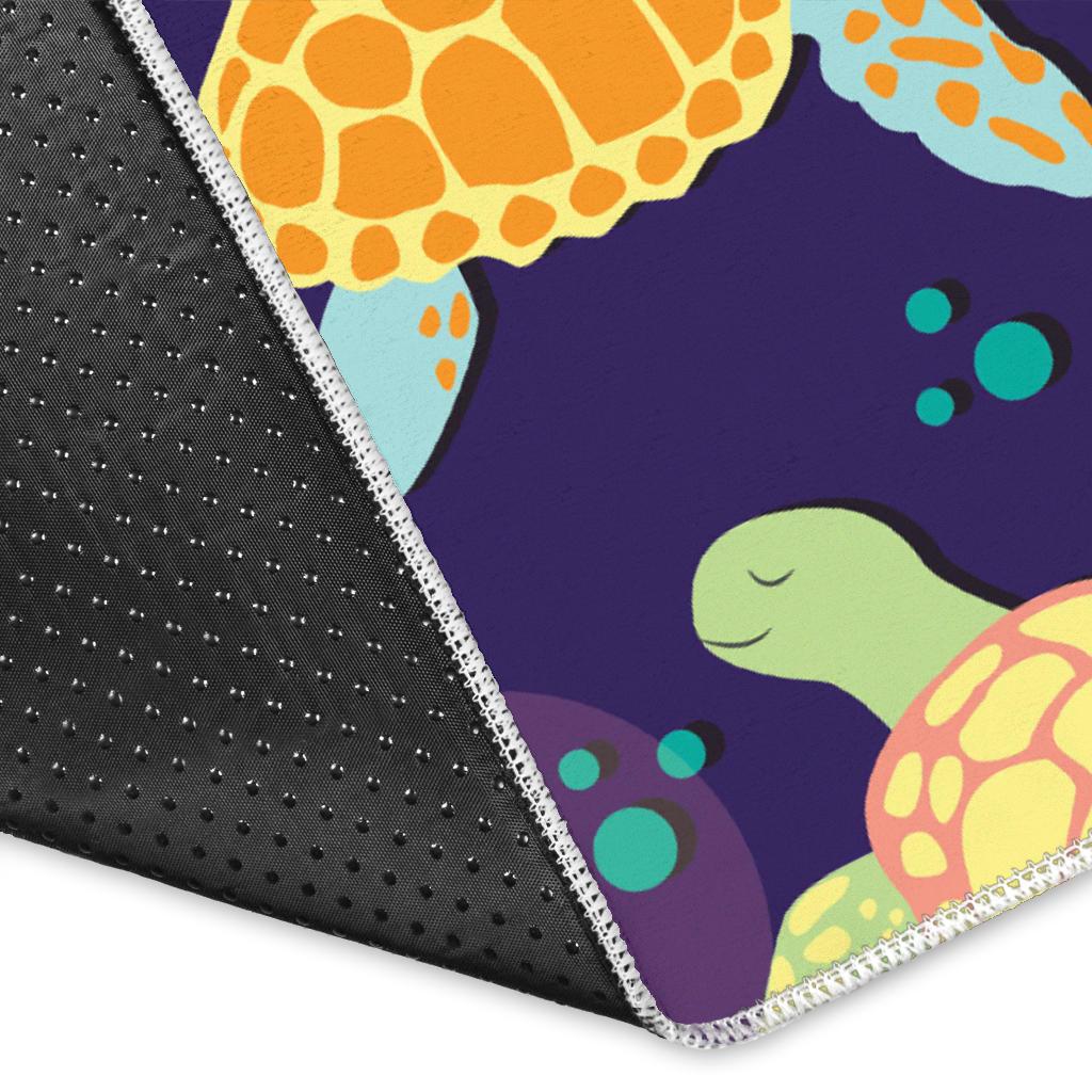 Colorful sea turtle pattern Area Rug