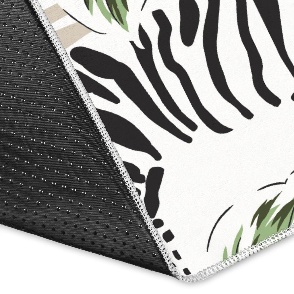 Zebra Hibiscus Pattern Area Rug