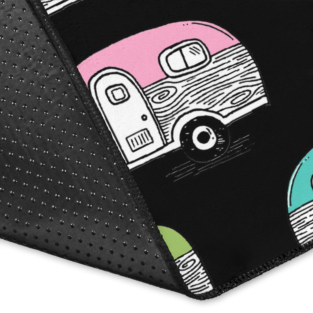 Camper Pattern Camping Themed No 2 Print Area Rugs