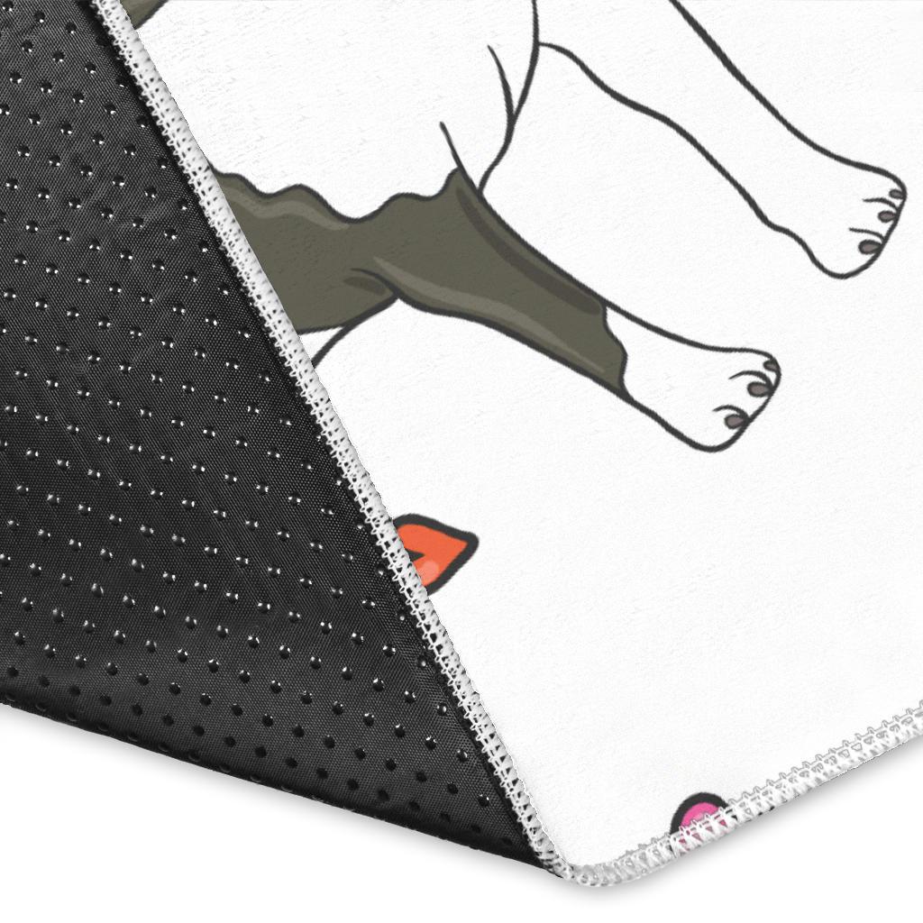 Boston terrier dog hearts vector pattern Area Rug