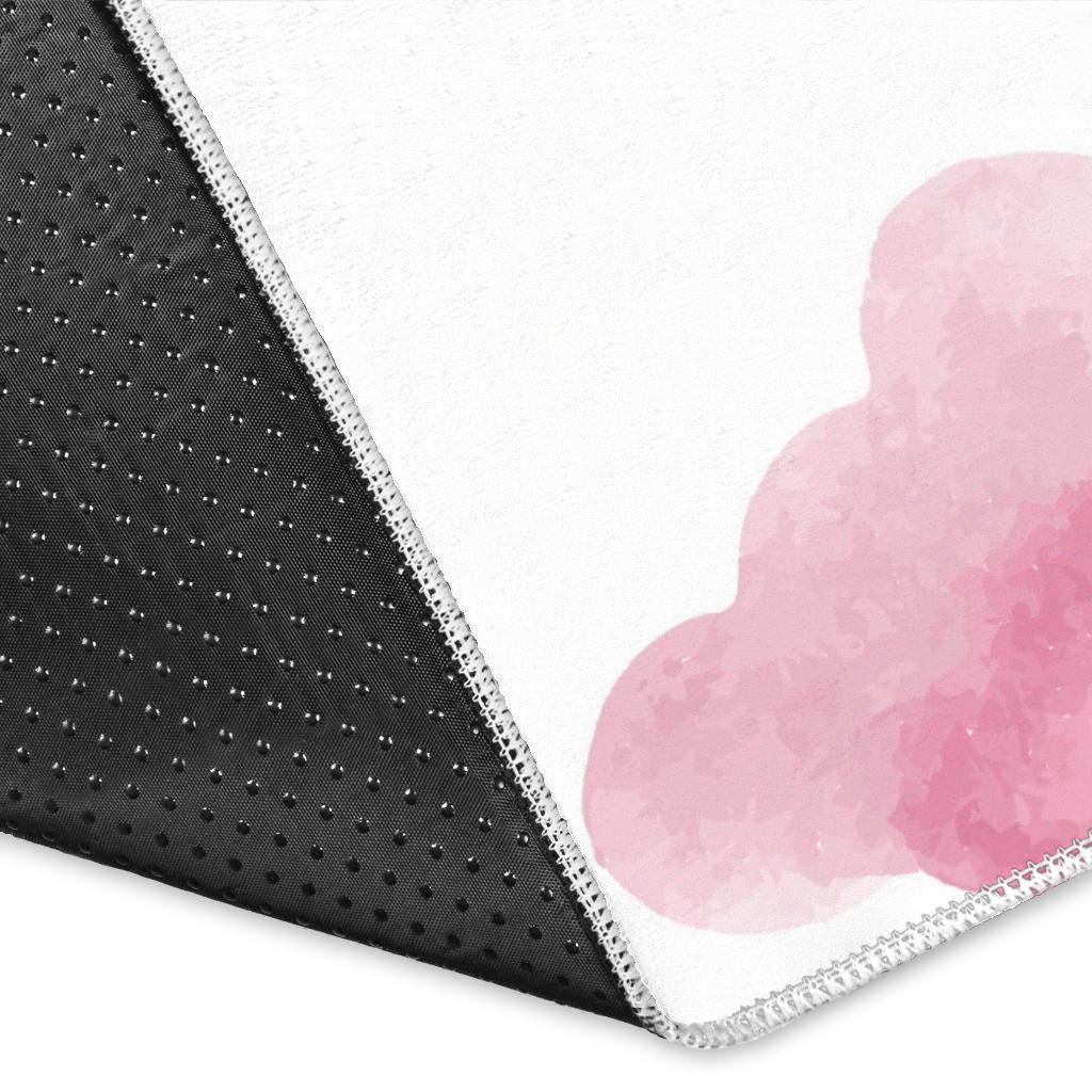 Watercolor air balloon cloud pattern Area Rug