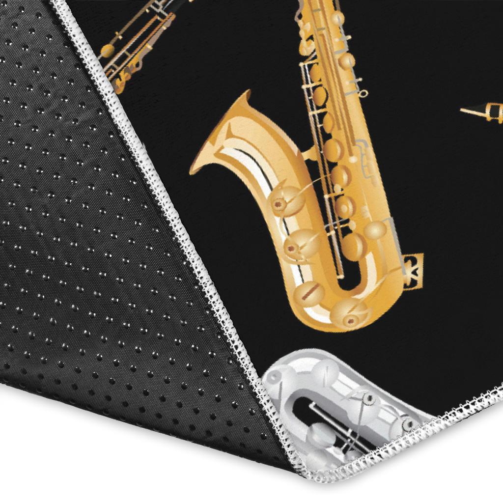 saxophone design pattern Area Rug