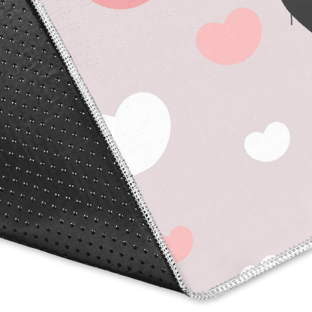 Cute panda ballon heart pattern Area Rug