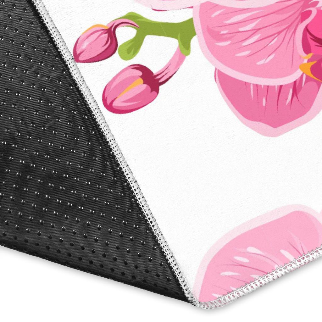 pink purple orchid pattern background Area Rug