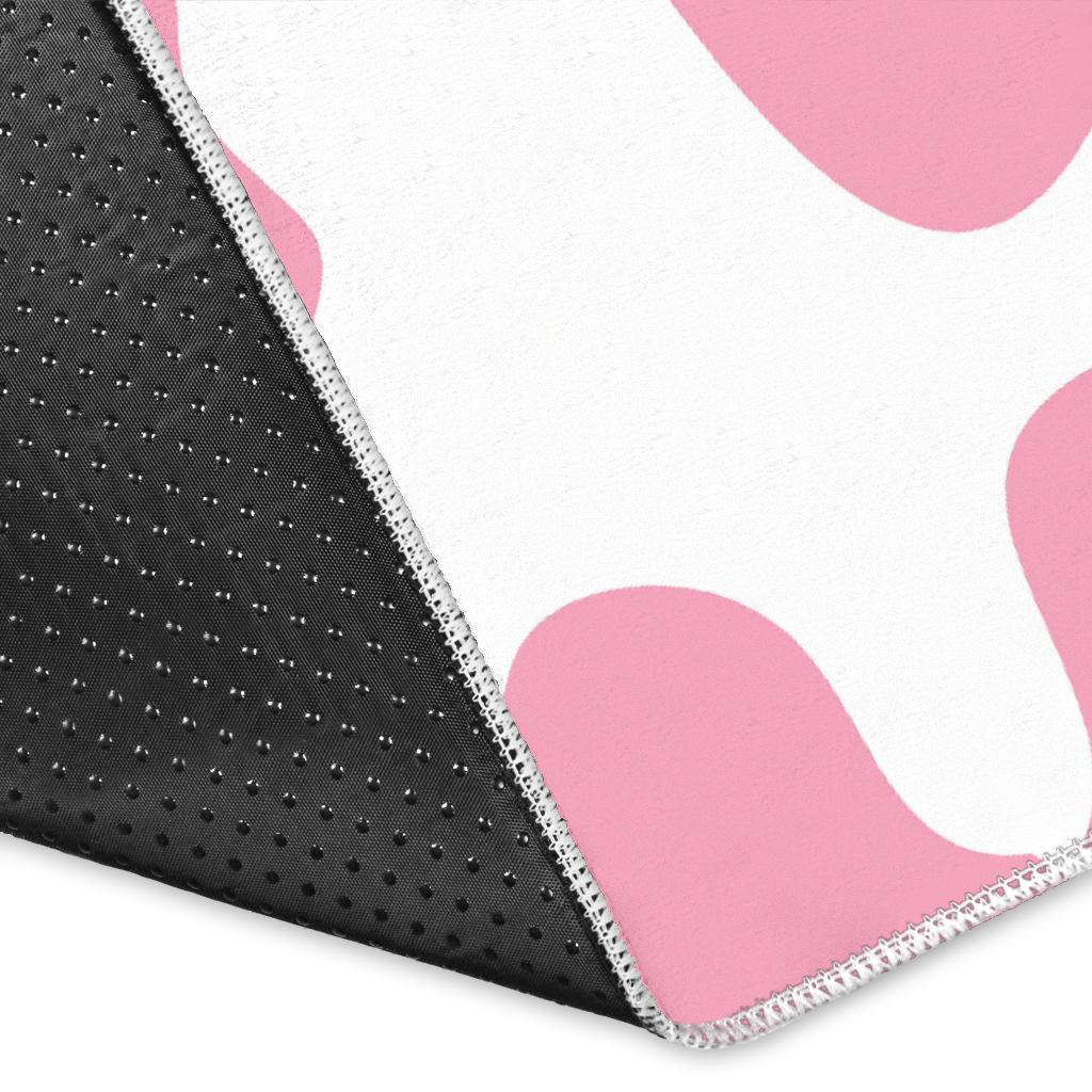 Pink Cow Skin Pattern Area Rug
