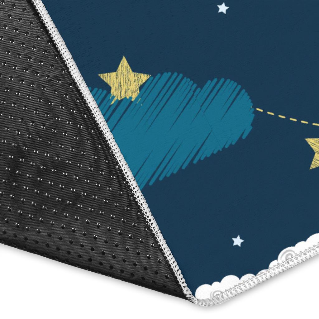 Sheep Playing Could Moon Pattern  Area Rug