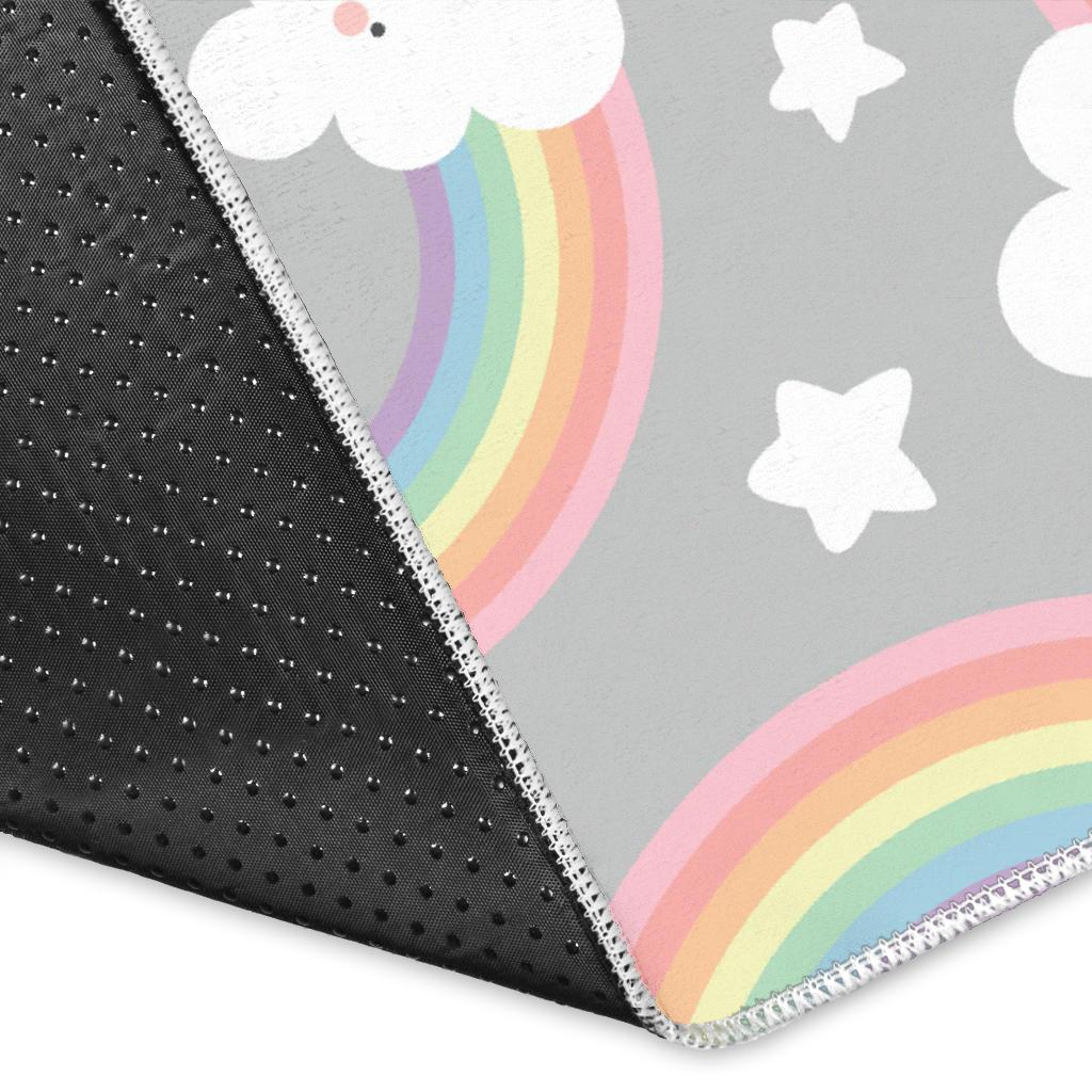 Cute rainbow clound star pattern Area Rug