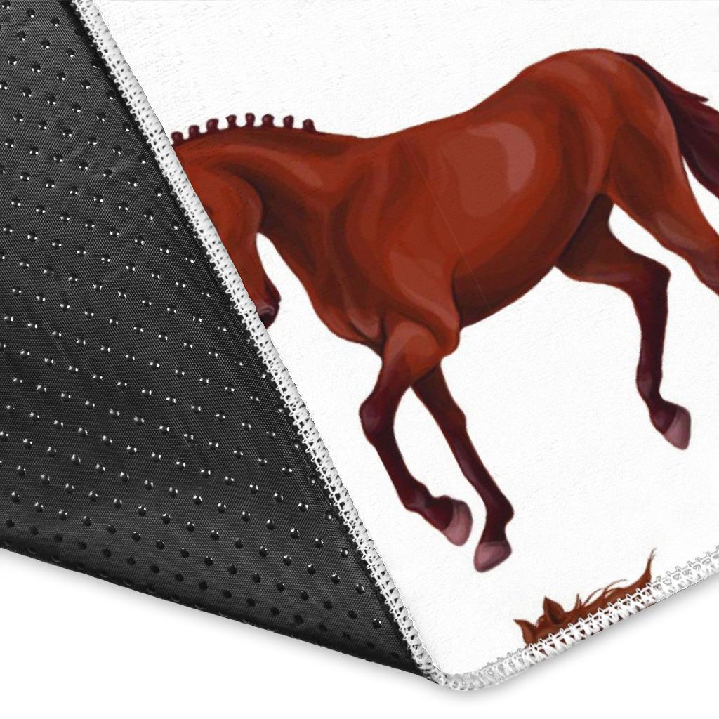 Horses running pattern background Area Rug