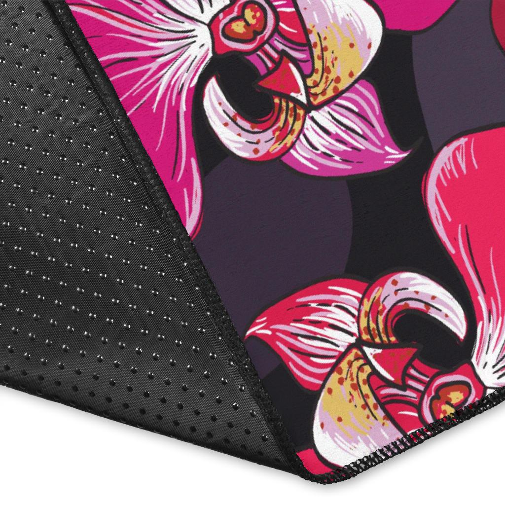 Orchid Red Pattern Print Design OR05 Area Rugs