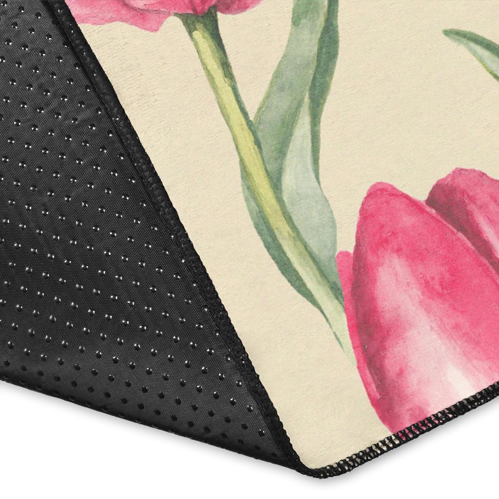 Tulip Pink Pattern Print Design TP06 Area Rugs
