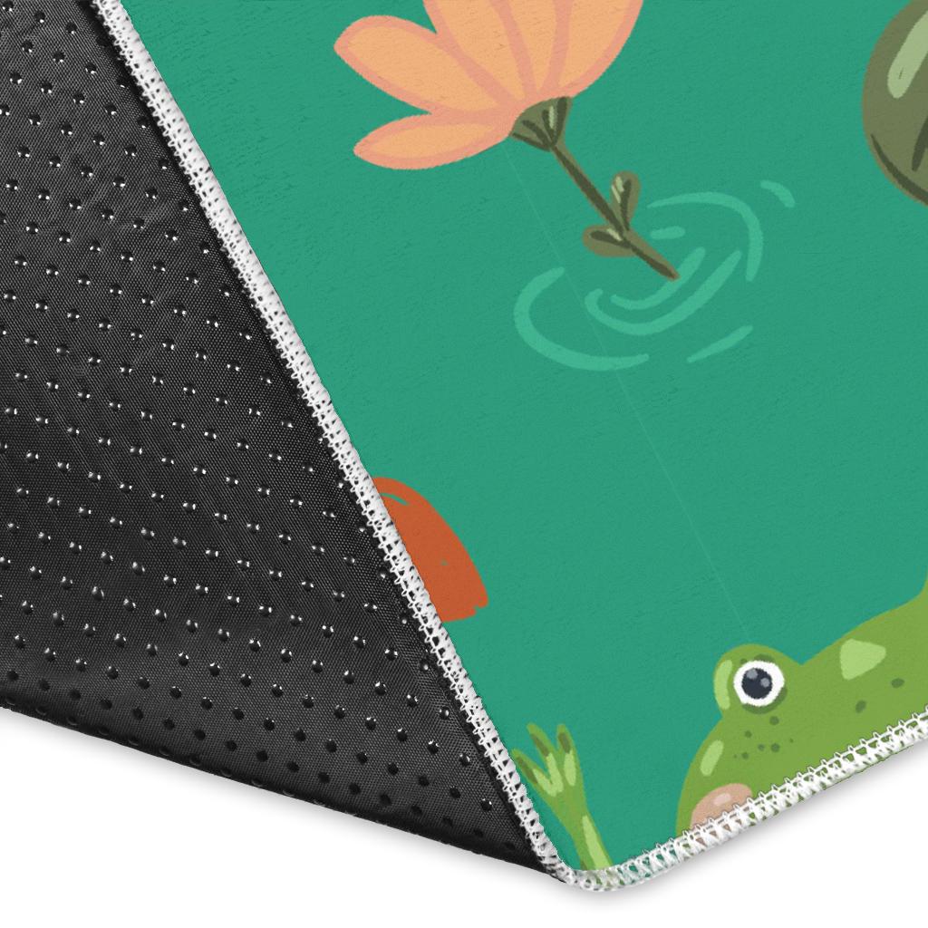 Cute frog dragonfly design pattern Area Rug