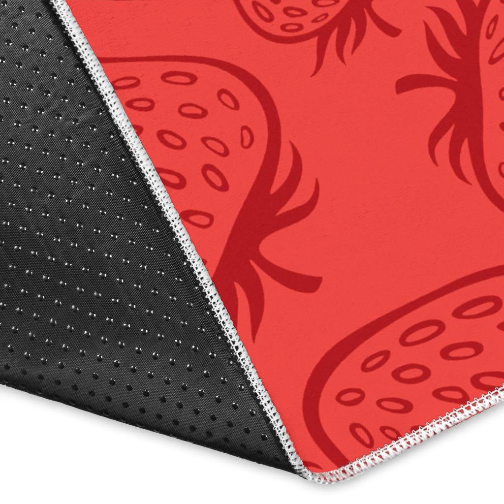 strawberry pattern red background Area Rug