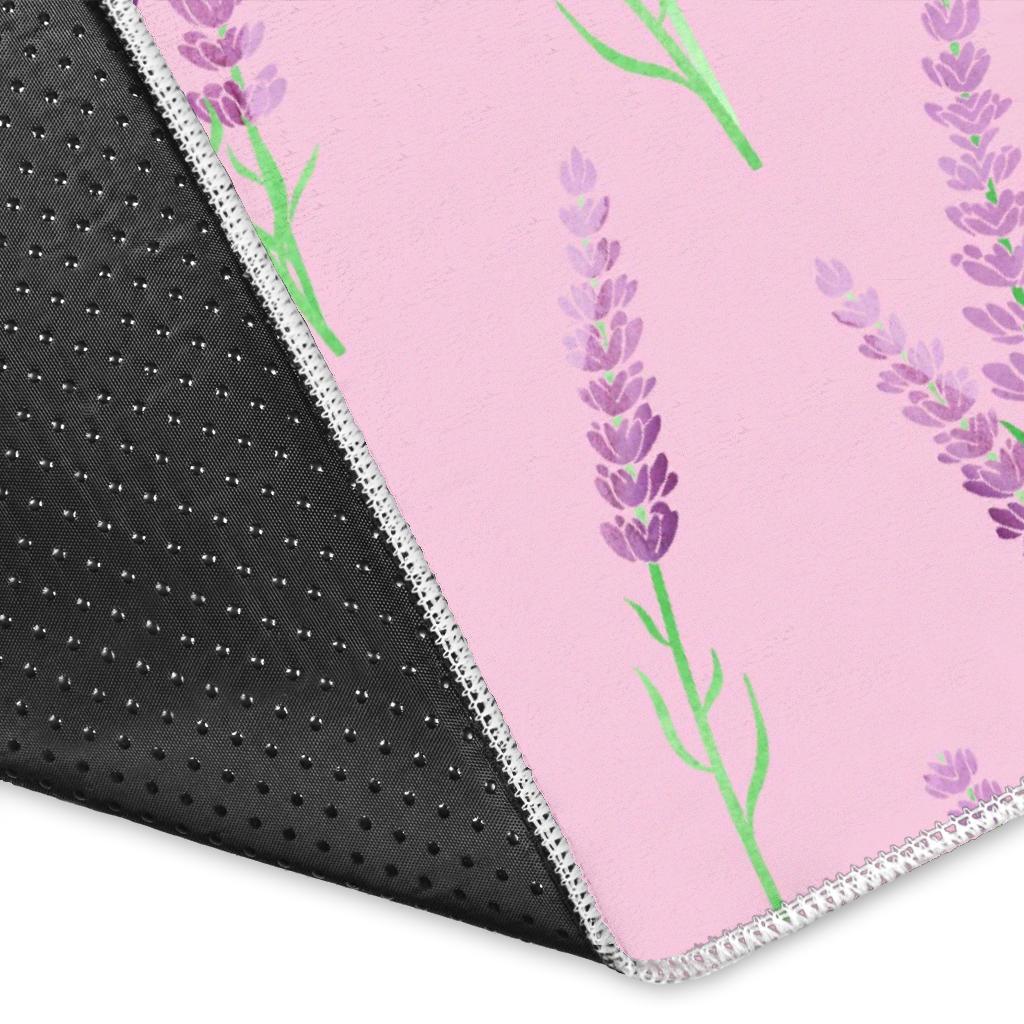 Lavender pattern pink background Area Rug