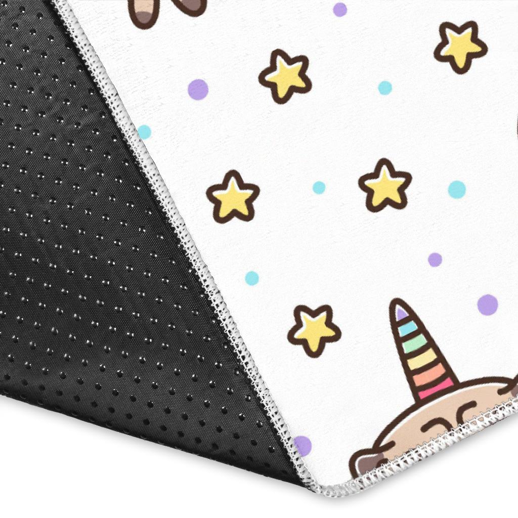 Unicorn Pug Pattern Area Rug