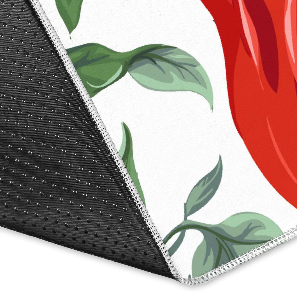 Chili Leaves Flower Pattern Area Rug