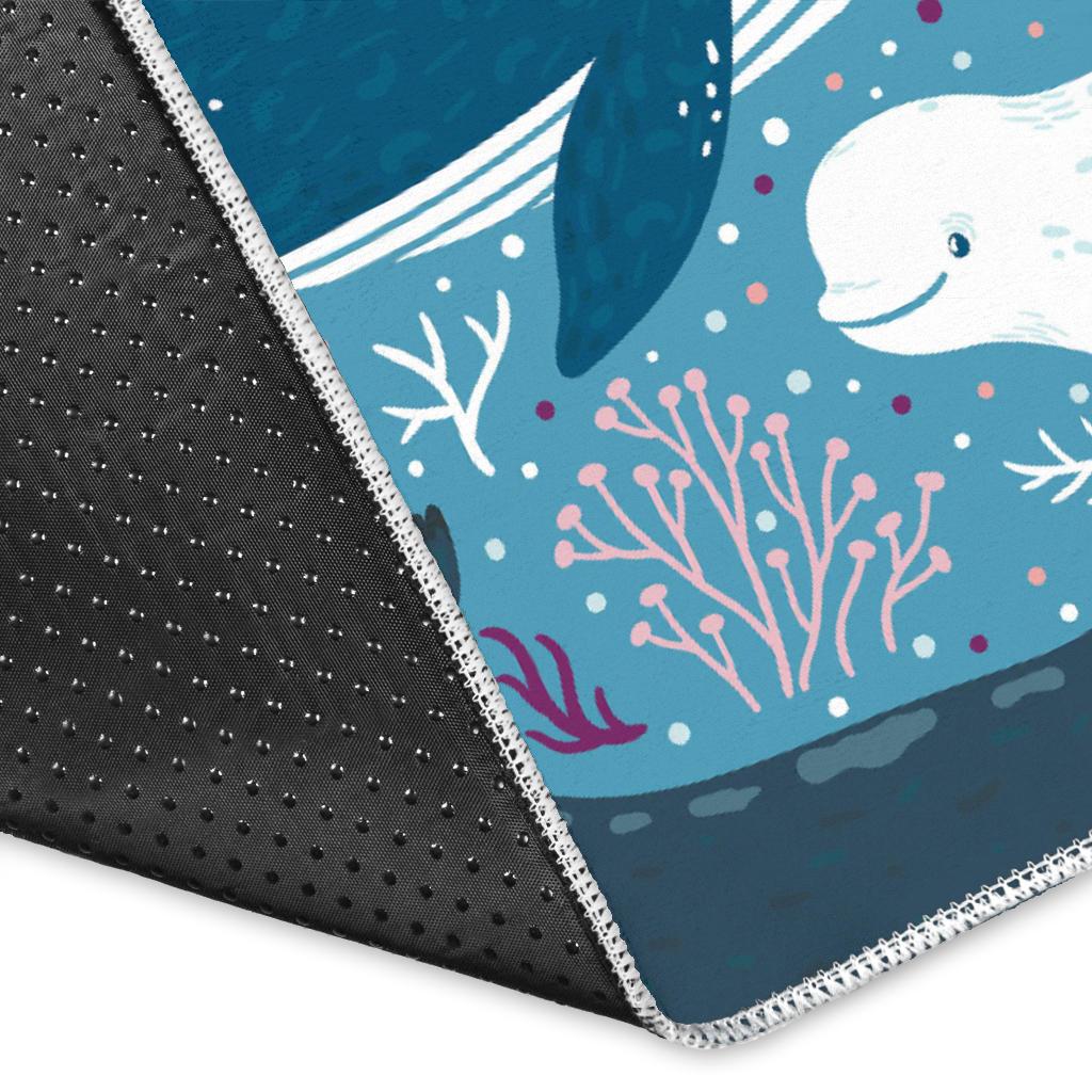 Whale design pattern Area Rug