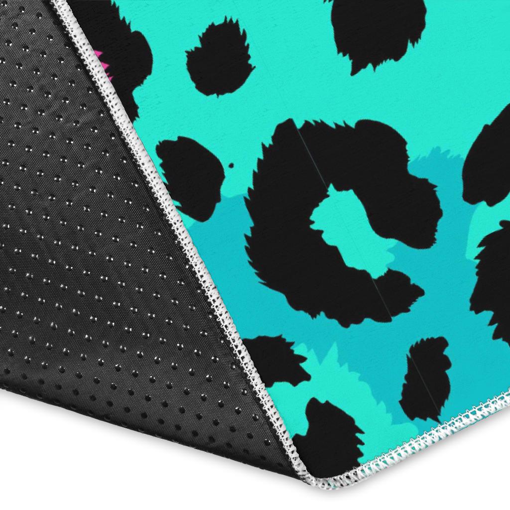 Green leopard skin print pattern Area Rug