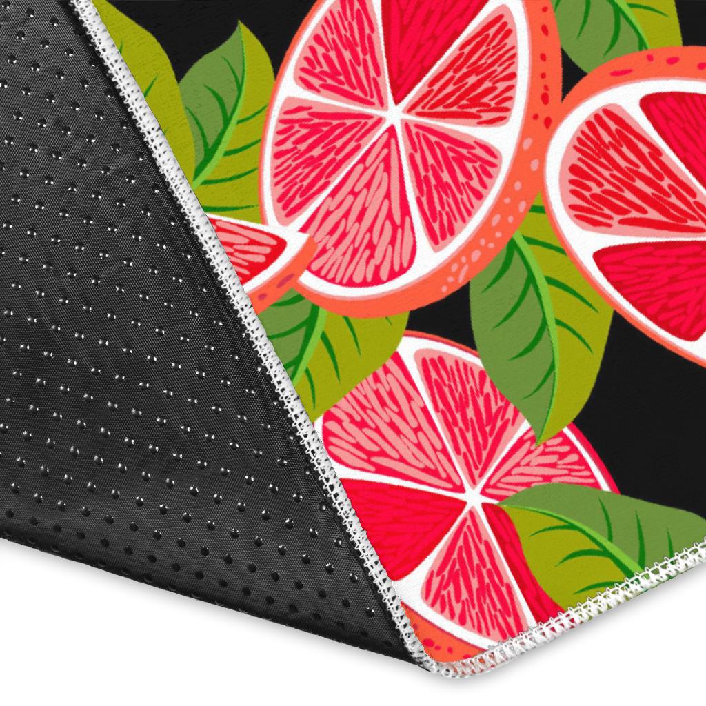 Grapefruit Leaves Pattern Area Rug