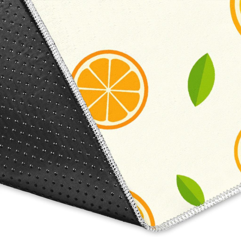 oranges leaves pattern Area Rug
